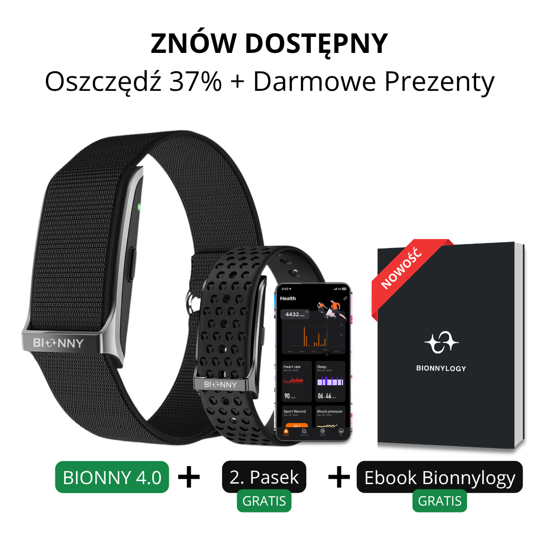 Bionny 4.0 - Biometryczna opaska zdrowotna, która rozumie Twoje ciało lepiej niż Ty.