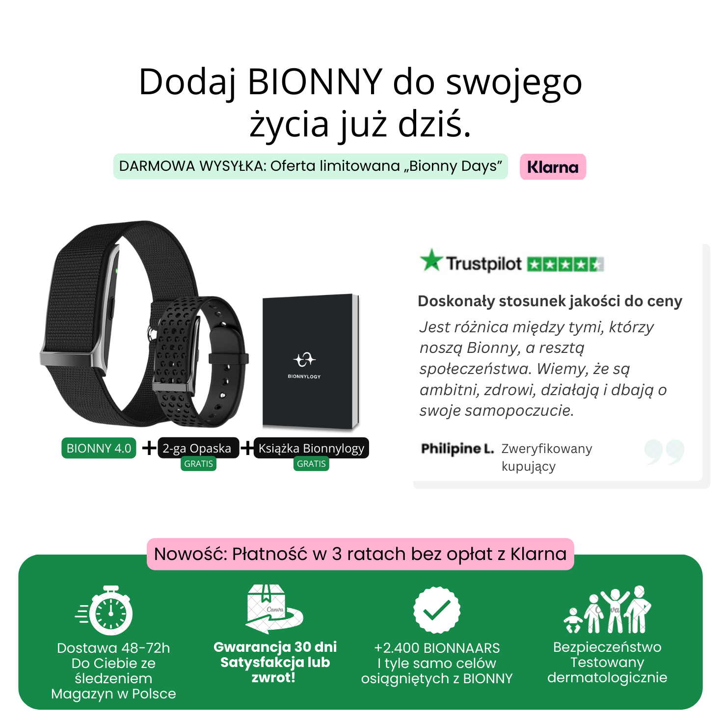 Bionny 4.0 - Biometryczna opaska zdrowotna, która rozumie Twoje ciało lepiej niż Ty.