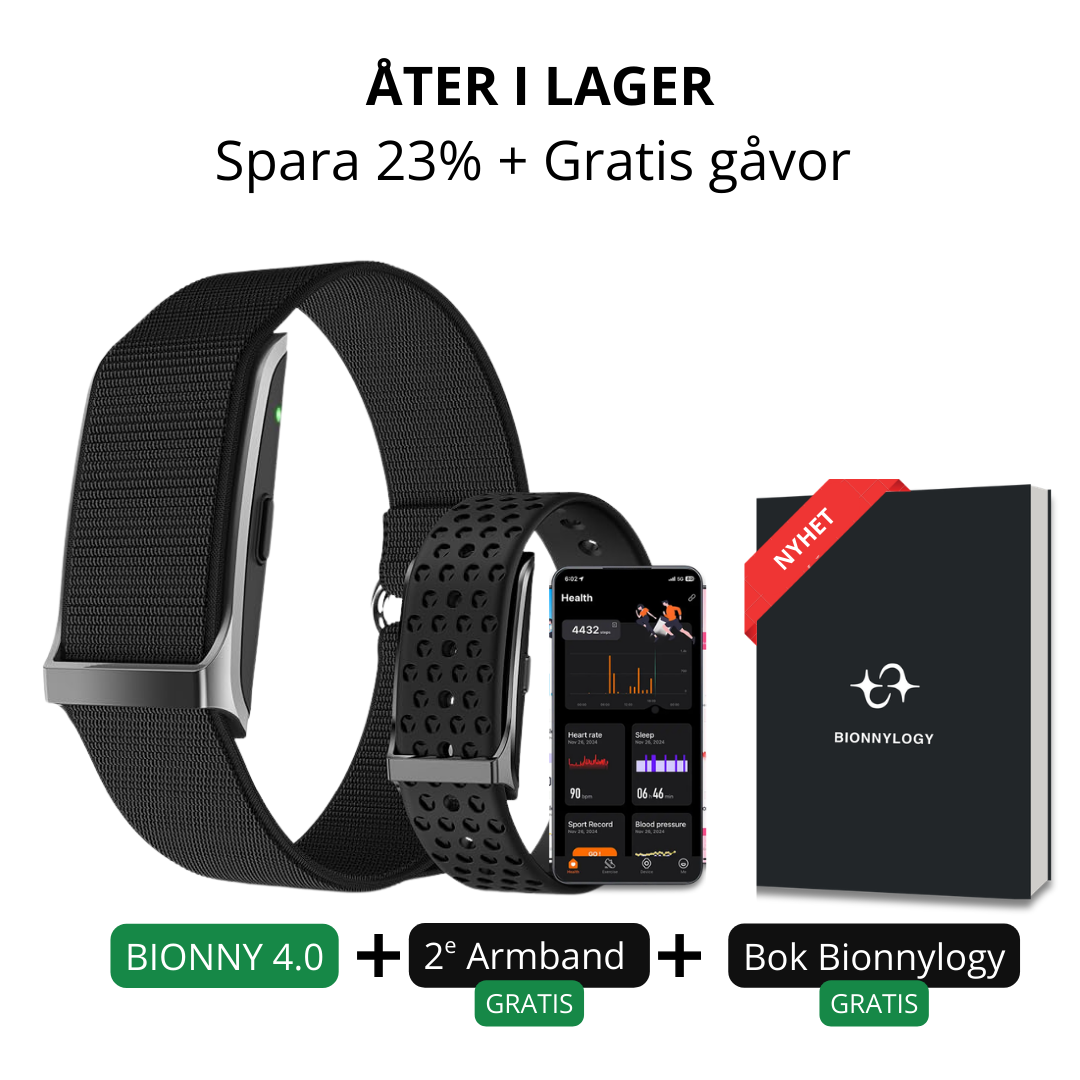 Bionny 4.0 - Det biometriska hälsoarmbandet som förstår din kropp bättre än du själv.