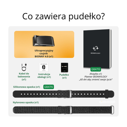Bionny 4.0 - Biometryczna opaska zdrowotna, która rozumie Twoje ciało lepiej niż Ty.