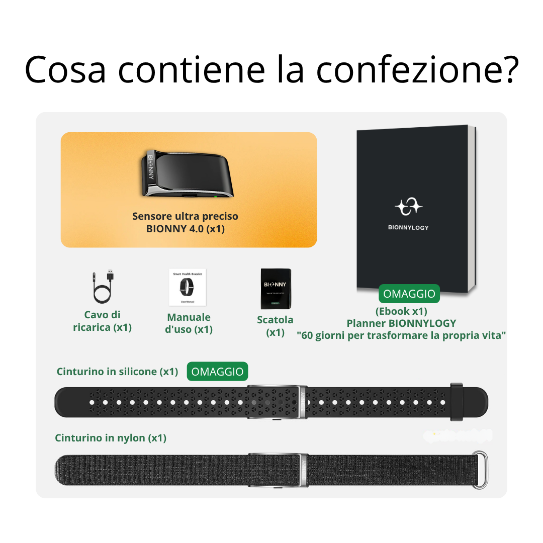 BIONNY 4.0 — Il braccialetto biometrico per la salute che capisce il tuo corpo meglio di te