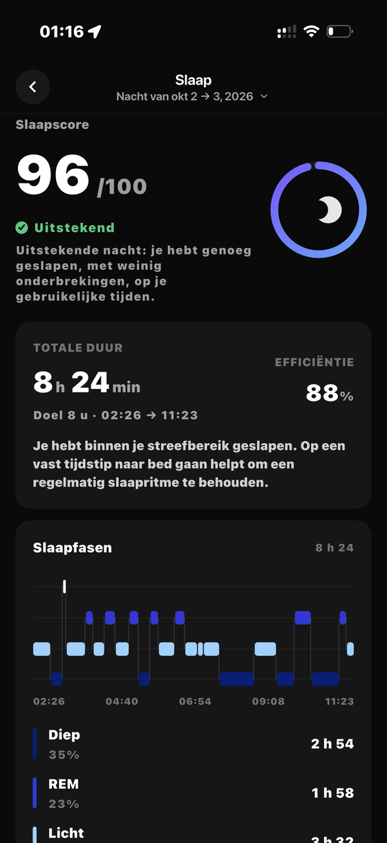 Slaap — Bionny app screen