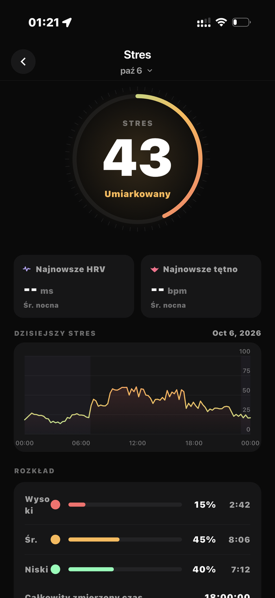 Stres — Bionny app screen